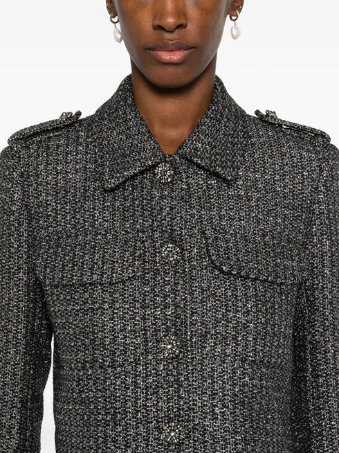chaqueta de bouclé metalizado